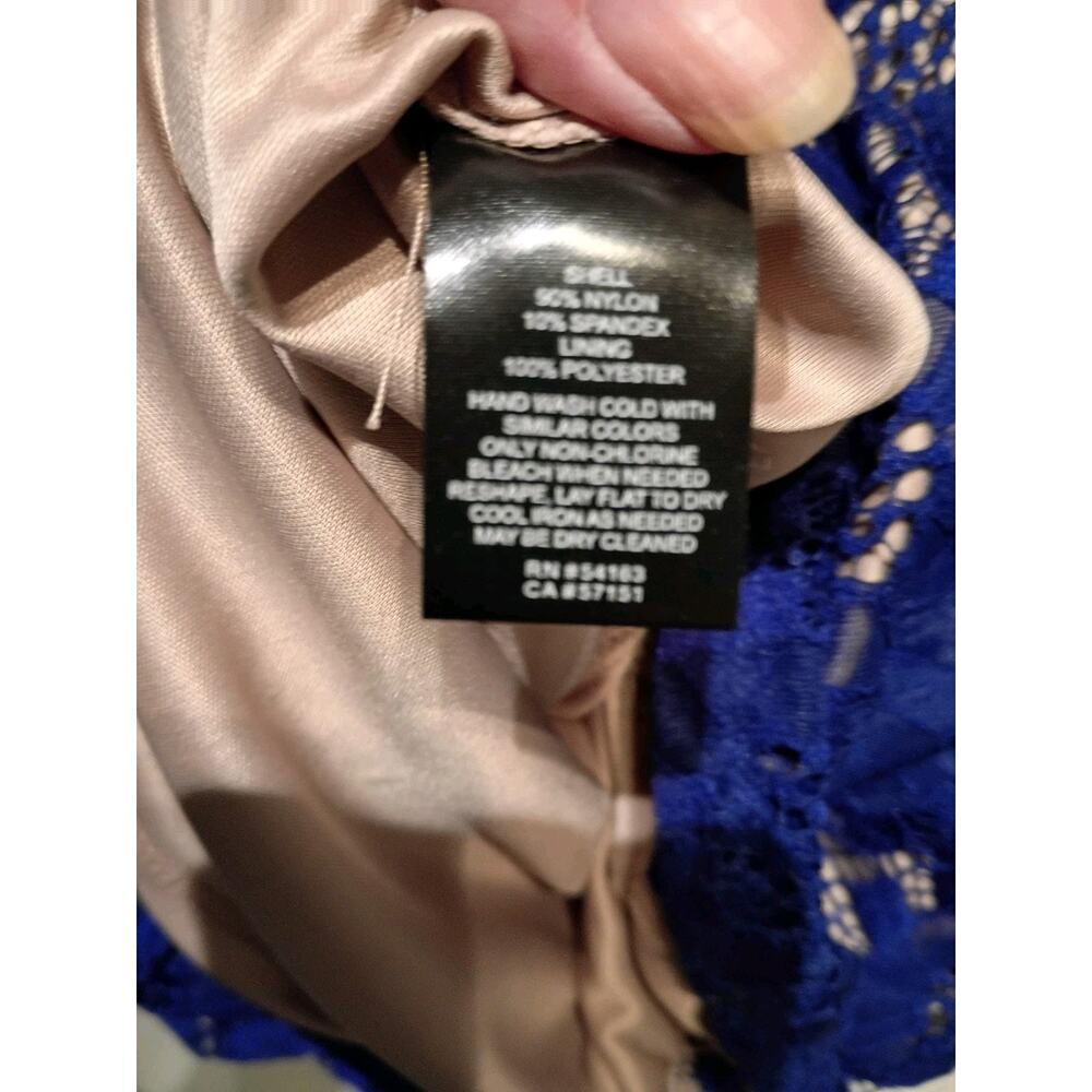 Jessica Howard Dress Blue Lace Over Tan Lining Sz 16 Feminine Spring - Picture 11 of 11